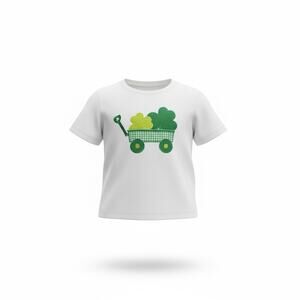 Toddler St. Patrick’s Day Outfit – Shamrock Wagon Shirt & Green Shorts